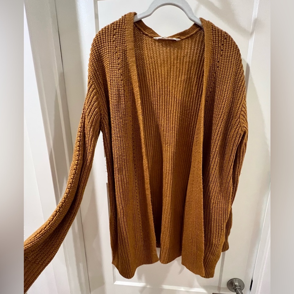 Vanilla Star Women's Tan Open-Front Cardigan